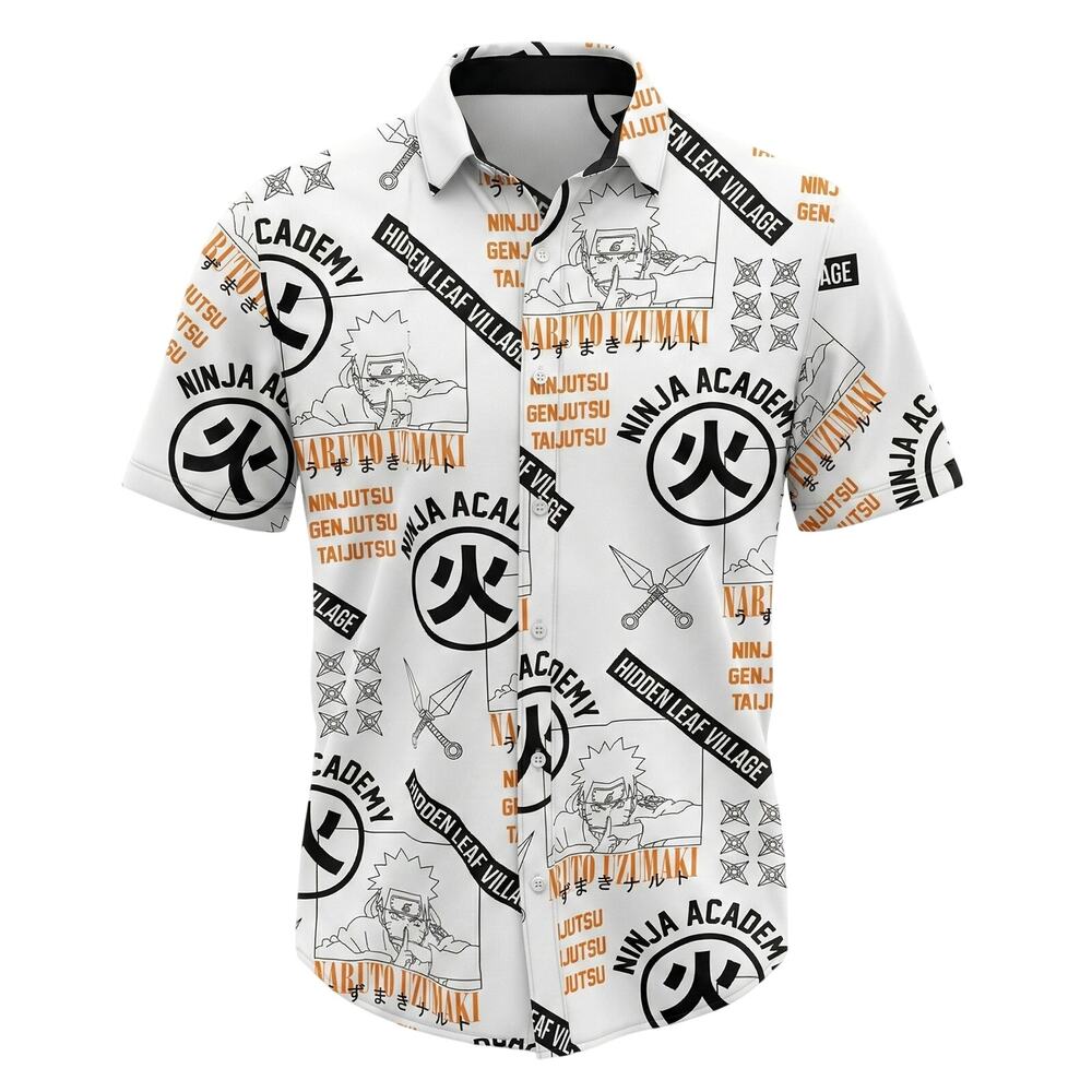 Naruto Mens S Y2K Streetwear Retro Modern Edgy Anime Graphic‎ Button Down Shirt
